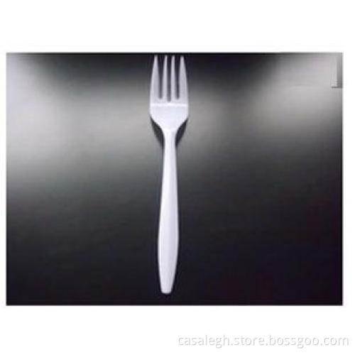 White Disposable Plastic Forks For Eating Bread , 22mm Widt